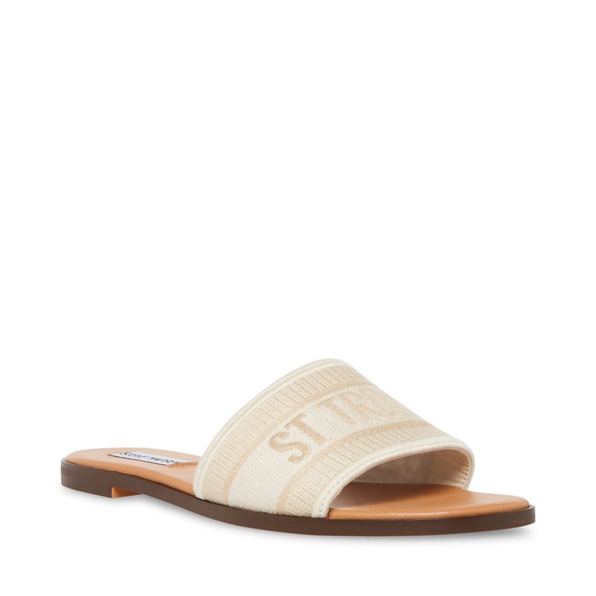 Sandalias de Diapositivas Steve Madden Knox Mujer Beige | ES FN0492